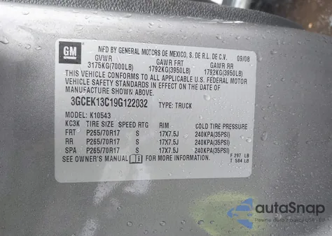 2009 Chevrolet Silverado 1500 Ls from USA, damaged, VIN 3GCEK13C19G122032